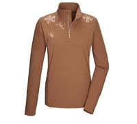 killtec KSW 110 WMN LS SHRT T-Shirt Powerstretch/Midlayer avec col Montant et Fermeture éclair, Toffee, 44 Femme