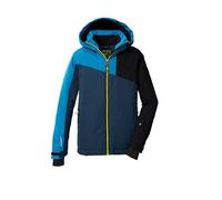 Killtec KSW 192 BYS SKI JCKT 43475-000 Veste de ski fonctionnelle avec capuche et jupe pare-neige pour garçon Bleu foncé/bleu ciel/noir 164