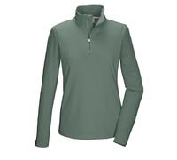 killtec KSW 70 WMN FLX SHRT T-Shirt Fonctionnel/Polaire avec col Montant et Fermeture éclair, Green-Grey, 44 Femme