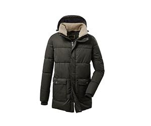 Killtec Men's Parka fonctionnelle décontractée en duvet avec capuche amovible et col en polaire Sherpa amovible GW 46 MN QLTD PRK, vert anthracite, 3XL, 37575-000