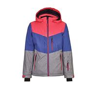 Killtec Veste de ski fille Iolana Jr - Veste d'hiver pour enfant - Veste fille avec poche pour forfait de ski - Sifflet en tirette - Imperméable et respirante XS Corail fluo