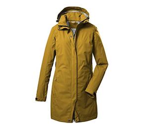 killtec Women's Parka/parka fonctionnelle 2 1/2 couches avec capuche amovible KOS 93 WMN PRK, dark yellow, 42, 39143-000