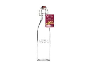 Kilner 0025.471 Bouteille carrée avec bouchonà clip Transparent 6,7 x 6,7 x 27,4 cm
