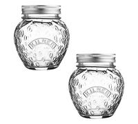 Kilner Bocal à confiture avec couvercle en forme de fraise - 400 ml - Couvercle en métal - Pour confiture de fraises faite maison - Bocaux avec couvercle à visser parfait pour offrir