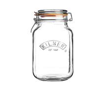 Kilner Bocal carré avec couvercle à fermeture à levier – Transparent – 2 L