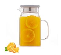 Kilner Carafe carrée en verre de 1,2 l | Carafe en verre avec couvercle en acier inoxydable et joint en silicone | Double système de versement pour infuser ou servir | Élégante carafe d'eau pour