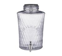KILNER Diamond Distributeur de boissons avec robinet, 8 l, 27,5 x 22,5 x 35,5 cm, bouchon à étrier et robinet de restauration en acier inoxydable, distributeur de boissons anti-goutte de qualité
