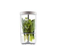 Kilner Ensemble de conservation des herbes | Gardez les herbes fraîches jusqu'à 3 semaines | Bocal à large ouverture de 1 L avec couvercle en acier inoxydable et rehausseur en silicone | Facile à