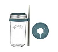 Kilner Ensemble de fabrication de smoothies en verre avec paille réutilisable en acier inoxydable