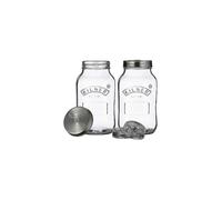 KILNER Kit de fermentation avec 2 bocaux 1l en verre/acier inoxydable
