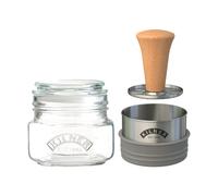 Kilner Set de bocaux de conservation Mash & Store Kilner Transparent-acier inoxydable-bois. 0.5 L