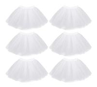 kilofly Ensemble de 6 tutu de ballet pour fille - Pour anniversaire, fête de princesse, Blanc Lot 6, taille unique