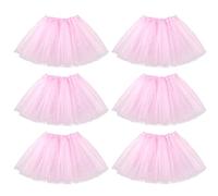 kilofly Ensemble de 6 tutu de ballet pour fille - Pour anniversaire, fête de princesse, Rose Set6, taille unique
