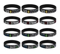 kilofly Lot de 12 bracelets en caoutchouc avec verset de la Bible, 8 inch, Caoutchouc