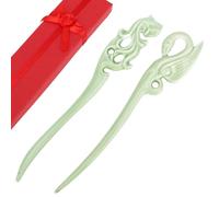 kilofly Lot de 2 épingles à cheveux en porcelaine de style chinois pour femmes et filles