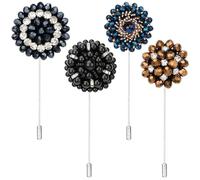 Kilofly - Lot de 4 épingles à boutonnière pour costume de mariage - - Taille unique