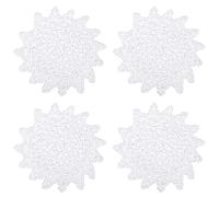 kilofly Lot de 4 napperons en dentelle de coton au crochet Blanc 15,2 cm
