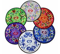 kilofly Lot de 6 Sets de Table Motif Floral Ethnique Vintage 19,6 cm