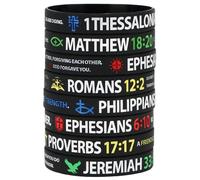 kilofly Lot de 8 bracelets en silicone avec citation chrétienne et verset de la Bible