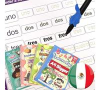 KILOGOGRAPH Magic Grooved Writing Practice for Kids A4 - Cahier d'entraînement de traçage en espagnol pré-maternel réutilisable sans déchirures, 4 thèmes avec stylo (espagnol, A4)