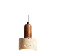 KiLoom Suspension Nordique Jaune Grotte Pierre Chambre Chevet Lustre créatif rétro Style Japonais Design Couloir allée Restaurant éclairage décoratif luminaire en Bois Massif