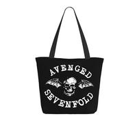 KILOPTE Avenged metal band Sevenfold Sac Réutilisable A7x Pour Femme - Sac Fourre-Tout écologique - Style Métal/Rock - Design Emblématique - Cadeau Pour Fan De Musique