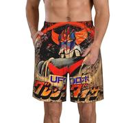 KILOPTE Goldorak Japanese UFŏ%Robot Manga Short de Plage pour Homme Motif Anime Grendizer Short de Bain léger pour Les Vacances d'été à la Plage Large