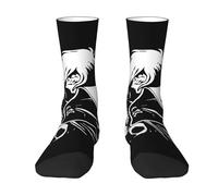 KILOPTE Space Al%bator Pirate Harlock Captain Chaussettes pour adultes, chaussettes contrastées style rétro animé - Chaussettes de sport imprimées personnalisées, pour les fans d'Albator