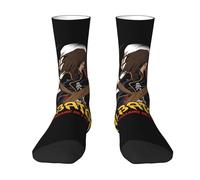 KILOPTE Space Al%bator Pirate Harlock Captain Chaussettes pour adultes, chaussettes contrastées style rétro animé - Chaussettes de sport imprimées personnalisées, pour les fans d'Albator
