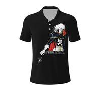KILOPTE Space Al%bator Pirate Harlock Captain Polo Homme - T-Shirt Classique à Manches Courtes et Revers inspiré du Dessin animé, pour Le Quotidien, Les fêtes et Les activités de Plein air XX-Large
