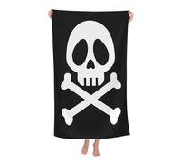 KILOPTE Space Al%bator Pirate Harlock Captain Serviette de Bain absorbante en Microfibre - Motif animé - Absorbe Rapidement l'eau - Cadeau pour Fan de Harlock 80 x 130 cm