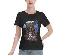 KILOPTE Space Al%bator Pirate Harlock Captain T-Shirt à Manches Courtes en Coton pour Femme, thème animé, à Porter au Quotidien - Cadeau pour Fan de Harlock Medium