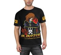 KILOPTE Space Al%bator Pirate Harlock Captain T-Shirt à Manches Courtes pour Homme, imprimé Anime Classique, décontracté et Polyvalent, idéal pour Les fêtes et Les activités en extérieur XXL