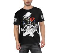 KILOPTE Space Al%bator Pirate Harlock Captain T-Shirt à Manches Courtes pour Homme, imprimé Anime Classique, décontracté et Polyvalent, idéal pour Les fêtes et Les activités en extérieur L