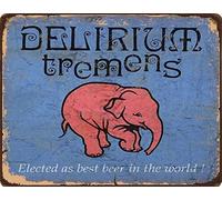 KILSPU Delirium Tremens Plaque en métal de style vintage Peinture en fer pour intérieur et extérieur Maison Bar Café Cuisine Décoration murale 20,3 x 30,5 cm