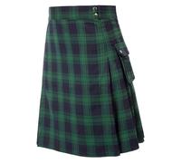 Kilt écossais à Carreaux pour Homme - Style Gothique Steampunk - Jupe médiévale Classique Mode décontracté Cargo - Bouton de Poche - Jupe plissée Taille Haute Traditionnelle des Highlands