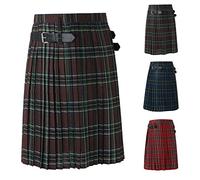 Kilt Ecossais Homme Taille élastique, avec Doublure en Maille, Cordon de Serrage réglable, Respirant, à séchage Rapide, Noir, Blanc, Vert, Gris, Kilt écossais pour Hommes