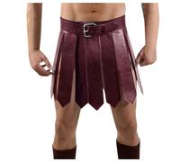 Kilt écossais - Jupe de Gladiateur Romain médiéval pour Homme en Cuir synthétique Ceinture en avec Boucles Armure Viking médiévale Cosplay Costume Clubwear