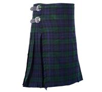 Kilt écossais traditionnel écossais pour homme - 8 m de long - Pour mariages et événements - 61 cm de long, Tartan noir, 42W