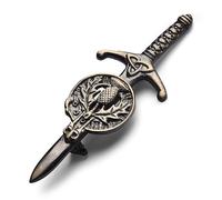 Kilt Emporium Épingle à kilt chardon écossais - Laiton antirouille - 10,2 cm, 4 inch, Métal, Pas de gemme