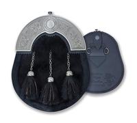 Kilt Emporium Kilt écossais Sporran Full Dress Pochette en cuir de qualité supérieure avec ceinture en chaîne - Boîte cadeau, Sporran 8 kilts, 11, Sporran