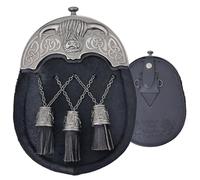 Kilt Emporium Sporran pour kilt - Sporrans à robe complète, pochette en cuir écossais avec chaîne et ceinture (15 kilt-sporran), 11, metal