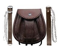 Kilt Escarcelle Jacobite Délavé Marron Cuir à Lacets Bord Highlandwear pour Kilts