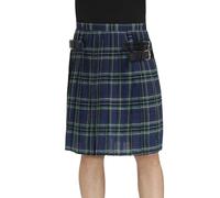 Kilt - Jupe plissée écossaise médiévale pour homme - Kilt écossais - Jupe à carreaux classique - Jupe courte écossaise - Vêtement steampunk - Jupe plissée, Q1 Bleu, L