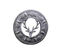 Kilt Mouche Plaid Broche Grand Tête de Cerf et Défiler Chardon Bordure