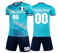 KILUZARNO Football Maillot Personnalisable Maillot de Foot Enfant Personnalisé Vêtements de Footbal T-Shirt Shorts 2 Pièces Personnalisé Maillot Foot Nimporte Quel Numéro de Nom Team Logo