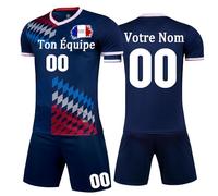 KILUZARNO Football Maillot Personnalisable Maillot de Foot Enfant Personnalisé Vêtements de Footbal T-Shirt Shorts 2 Pièces Personnalisé Maillot Foot Nimporte Quel Numéro de Nom Team Logo