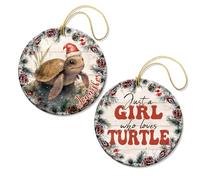 Kilyhome Décoration en céramique personnalisable en forme de tortue de mer sur votre liste de souhaits - Créez des vibrations de Noël en décembre de chaque année, cadeaux de Noël pour femmes, petites