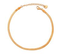 Kim Johanson® Bracelet de cheville en acier inoxydable pour femme - Lia - Argenté, or et or rose - Chaîne serpent - Étanche - Bijou bohème pour femme - Longueur réglable - Chaîne de cheville