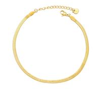 Kim Johanson® Bracelet de cheville en acier inoxydable pour femme - Lia - Argenté, or et or rose - Chaîne serpent - Étanche - Bijou bohème pour femme - Longueur réglable - Chaîne de cheville